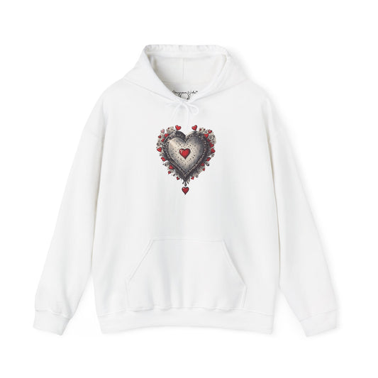 Heart Gilded Box Hoodie — Gothic Rose Heart Graphic Unisex Sweatshirt