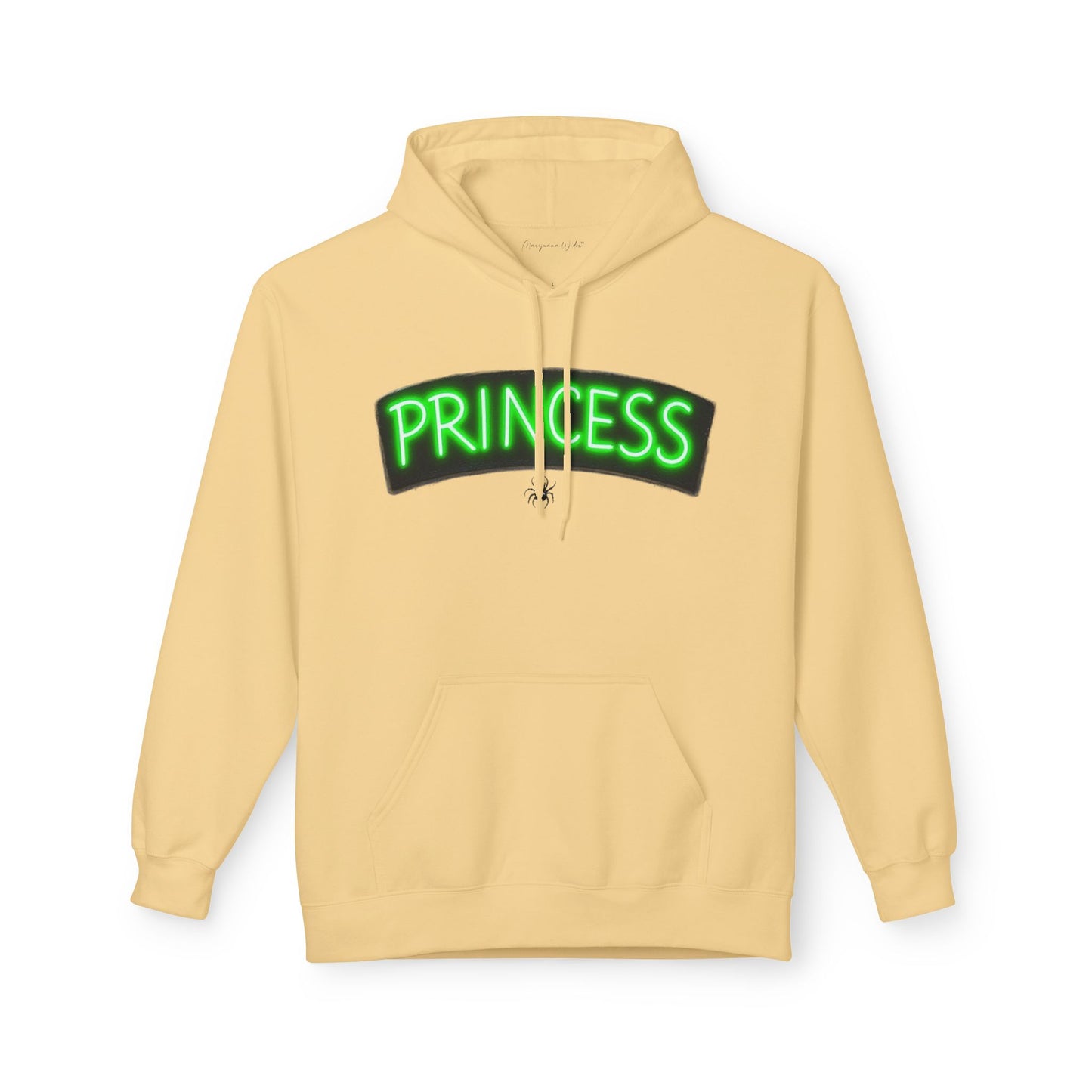 Princess Witch Hoodie — Gothic Neon Throne Graphic Unisex Hoodie