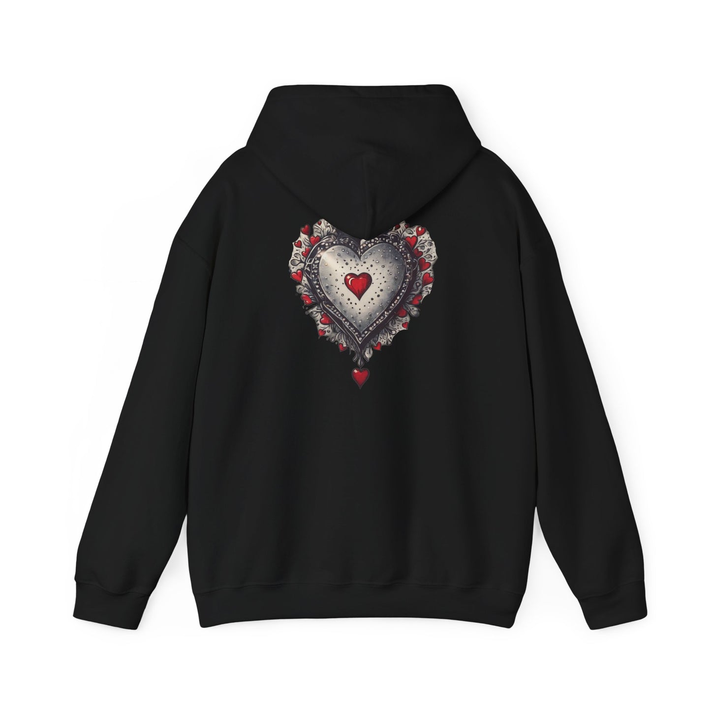 Heart Gilded Box Hoodie — Gothic Rose Heart Graphic Unisex Sweatshirt