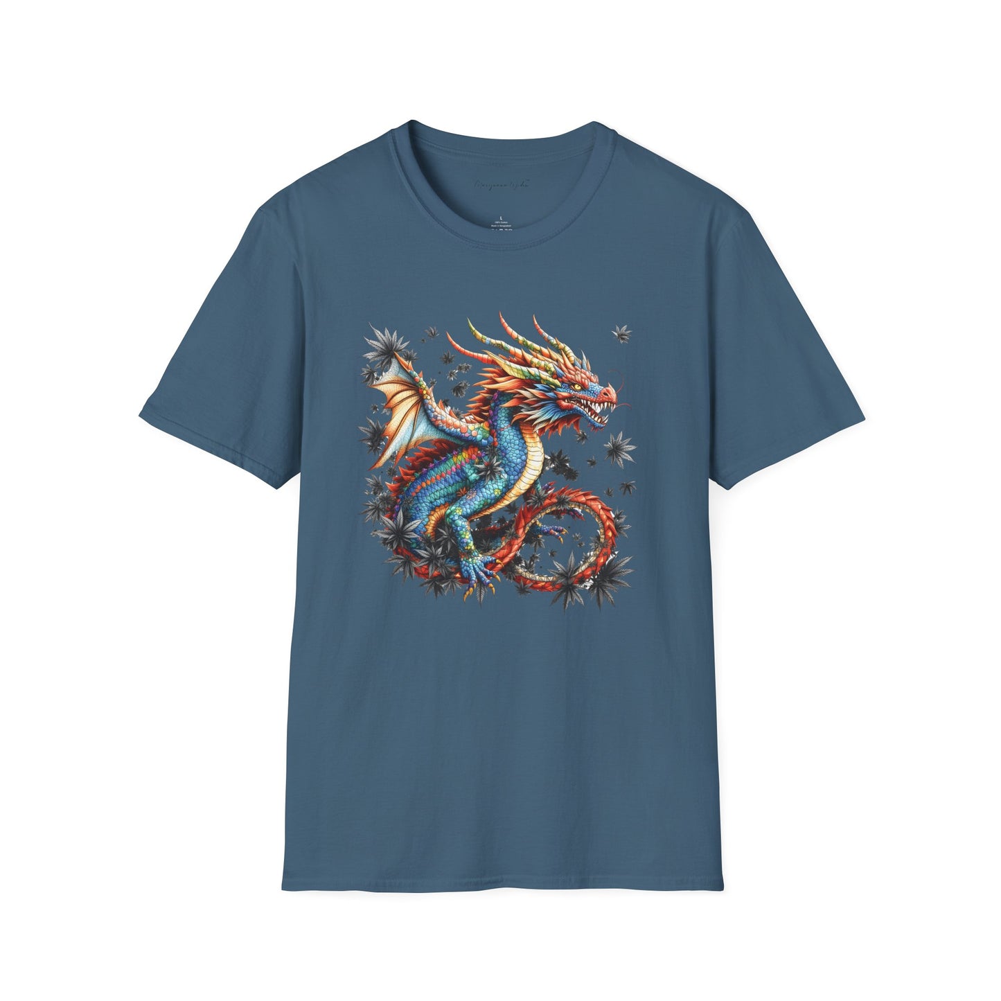 Dragon in Leaves Unisex T-Shirt — Colorful Dragon Graphic Tee