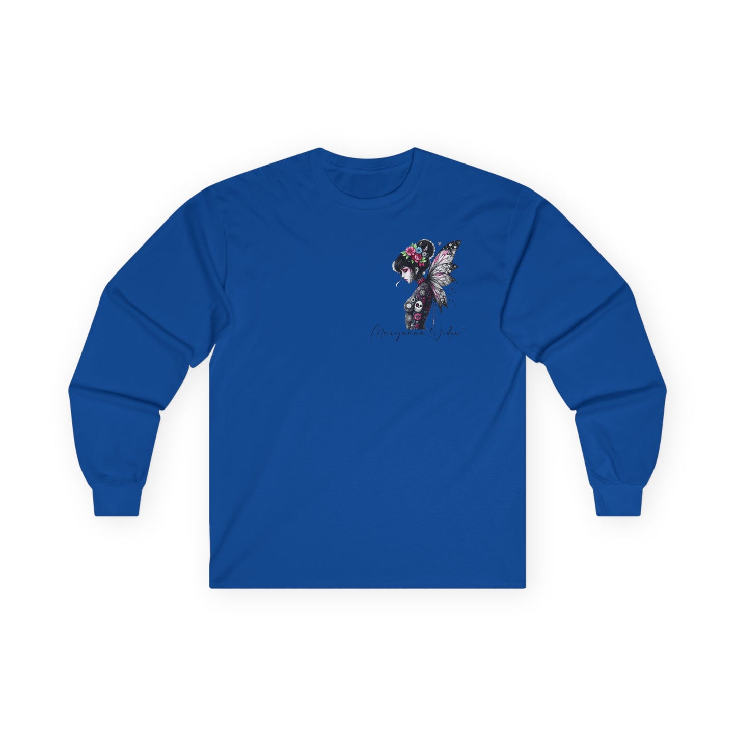 Wing and a Prayer - Fairy Butterfly Wings Long Sleeve Tee — Floral Gothic Butterfly Graphic