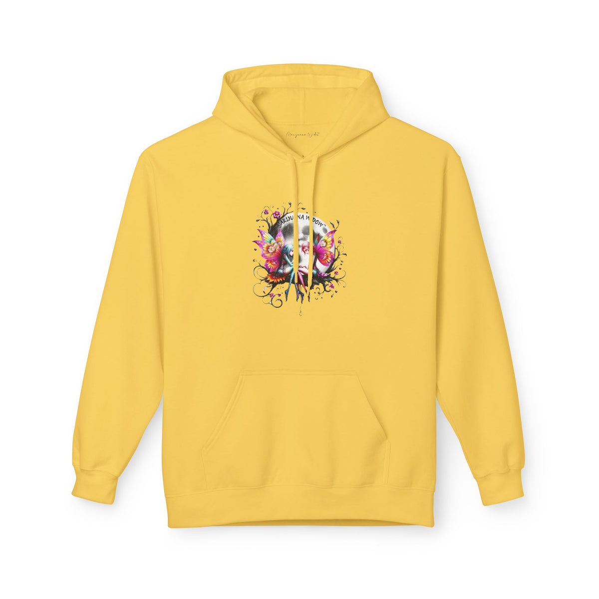 Moon Fairy - Dreamin' Butterfly Hoodie — Vintage Floral Graphic Unisex Pullover - Marijuana Widow
