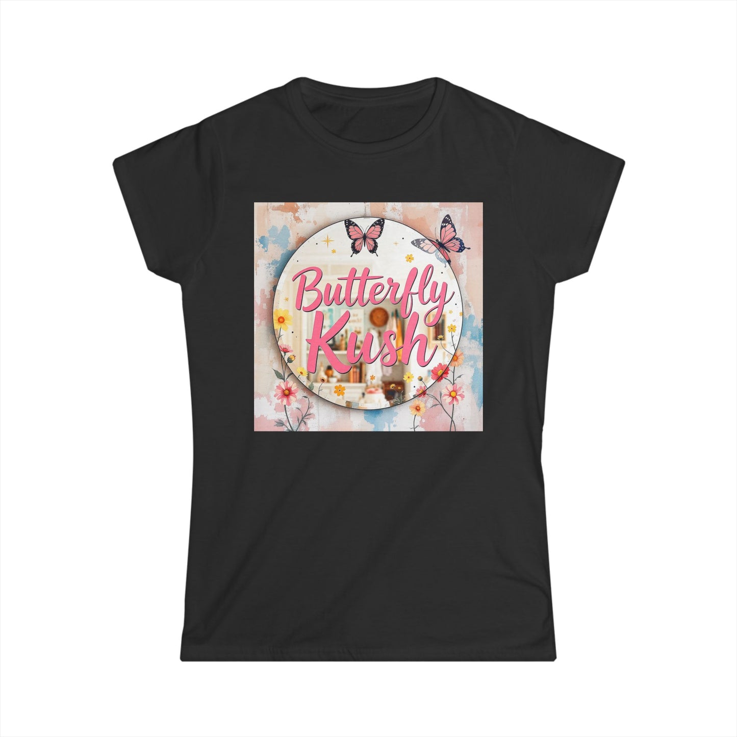 Butterfly Kush Pastel Mirror — Floral Pastel Women's Graphic T‑Shirt