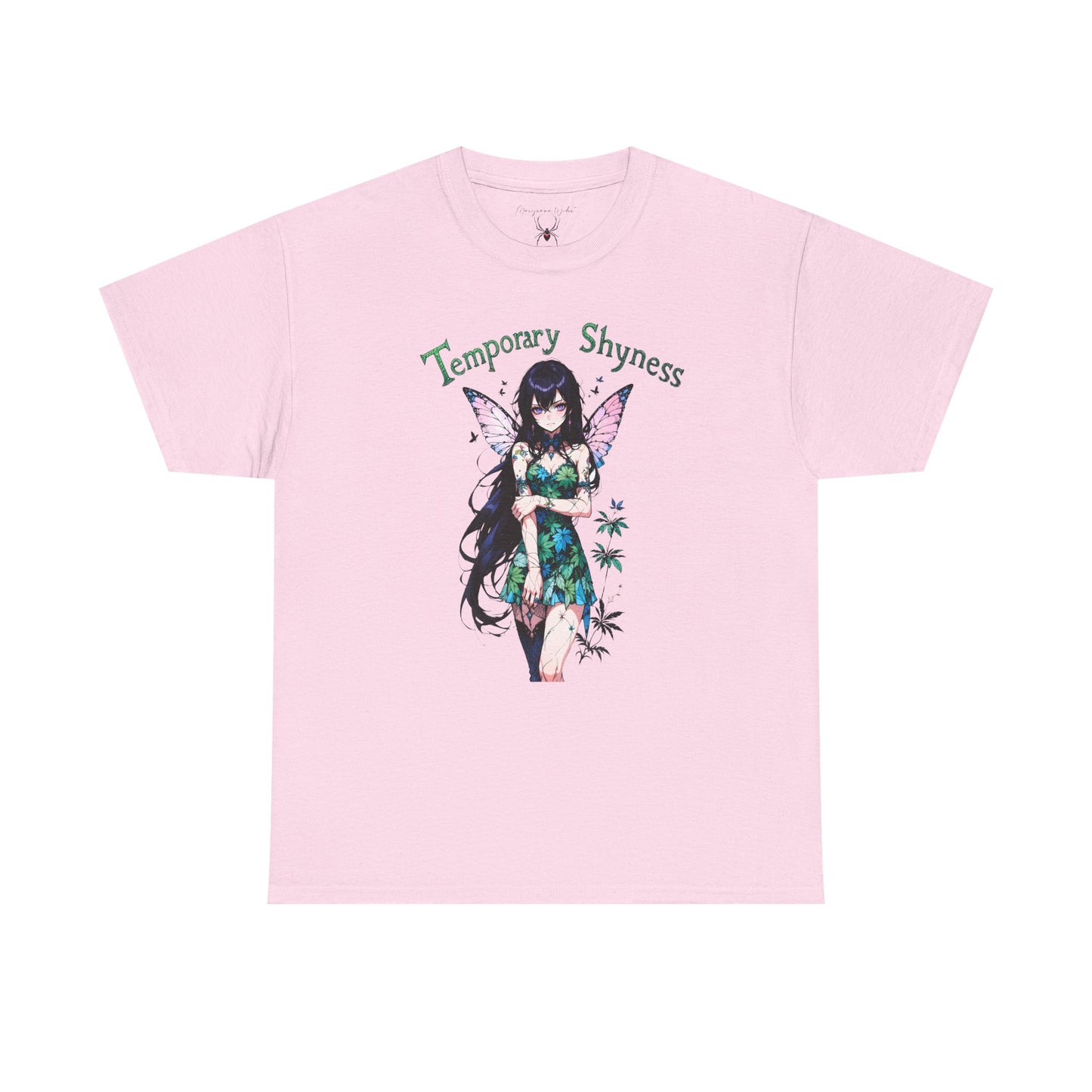Fairy Anime T-Shirt — Temporary Shyness - Gothic Floral Winged Girl Graphic Tee - Unisex