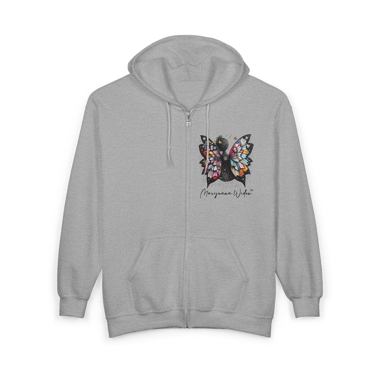 Fairy Butterfly Zip Hoodie - Dream Again - Full-Zip Unisex Sweatshirt