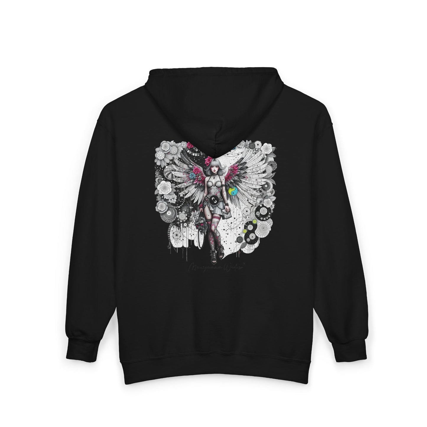 Angel Wings - Just A Girl - Graphic Full-Zip Hoodie