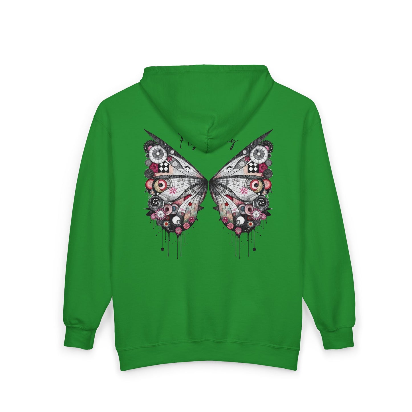 Fairy Butterfly Zip Hoodie - Fly Away - Full-Zip Unisex Sweatshirt