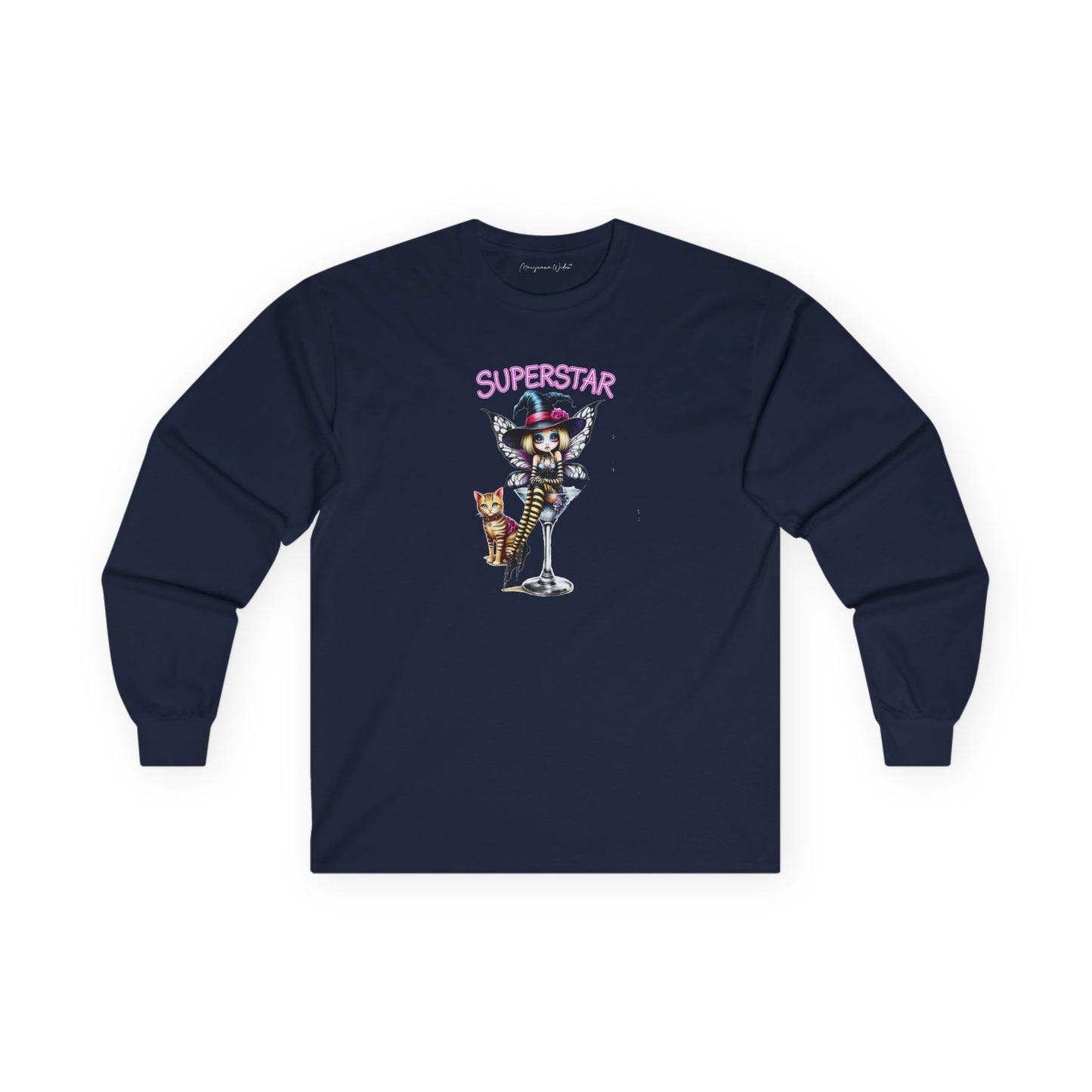 Halloween Fairy - Superstar - Fairy Witch and Cat - Unisex Long Sleeve Tee