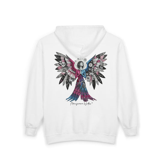 Angel Wings — Floral Skull Back Graphic - Full-Zip Hoodie