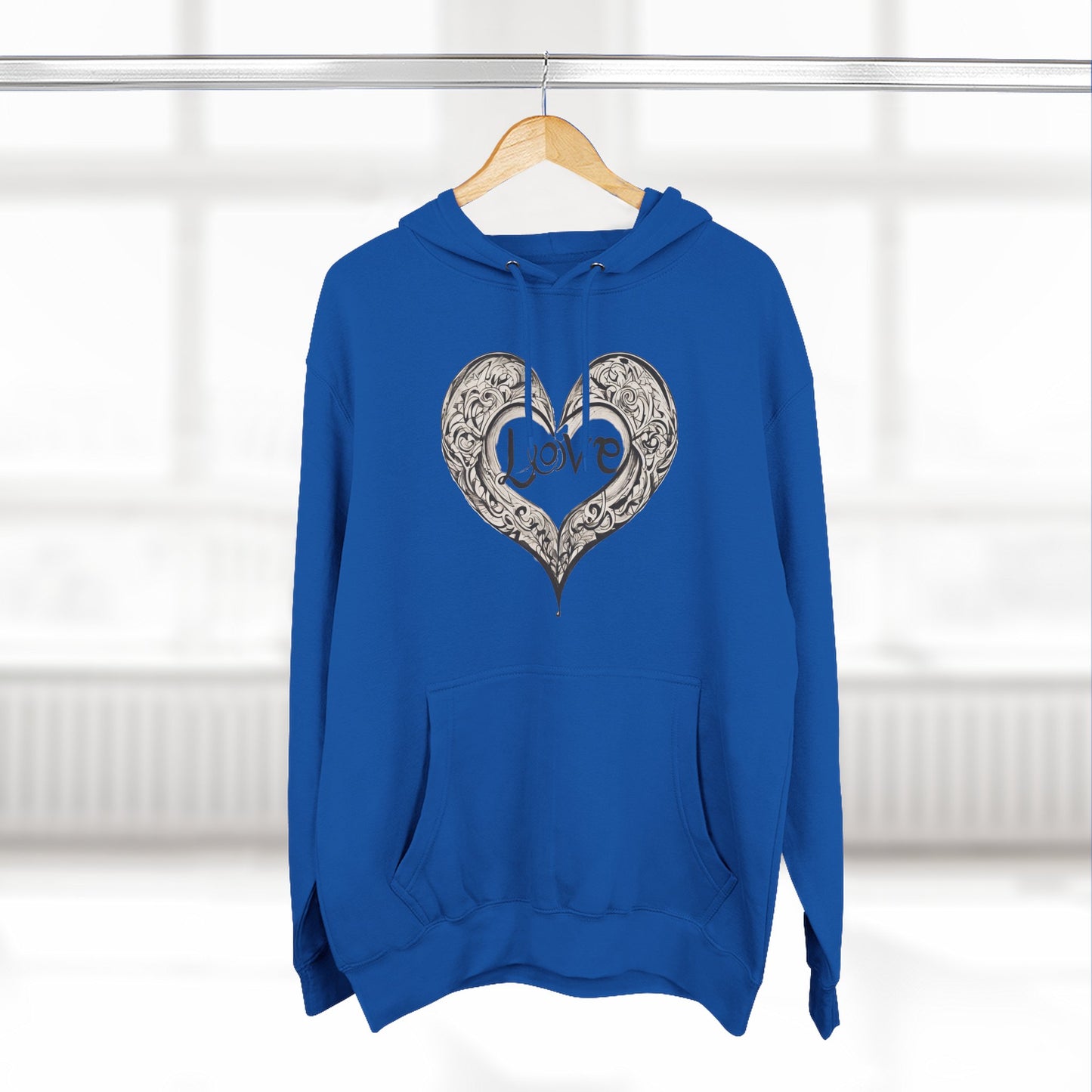 Love Heart Hoodie — Vintage Filigree Heart Pullover - Unisex Hoodie