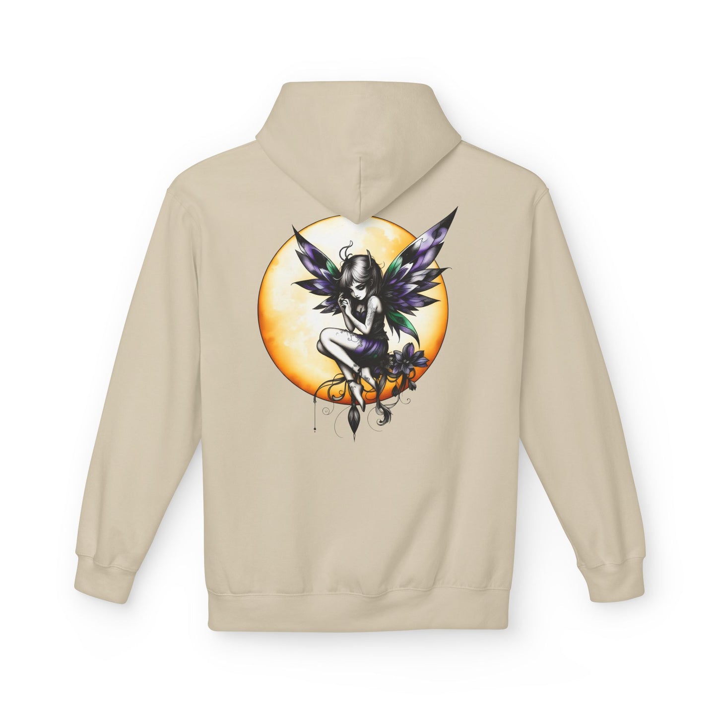 Fairy Moon Hoodie — Girl in the Moon - Fantasy Fairy with Crescent Moon Graphic