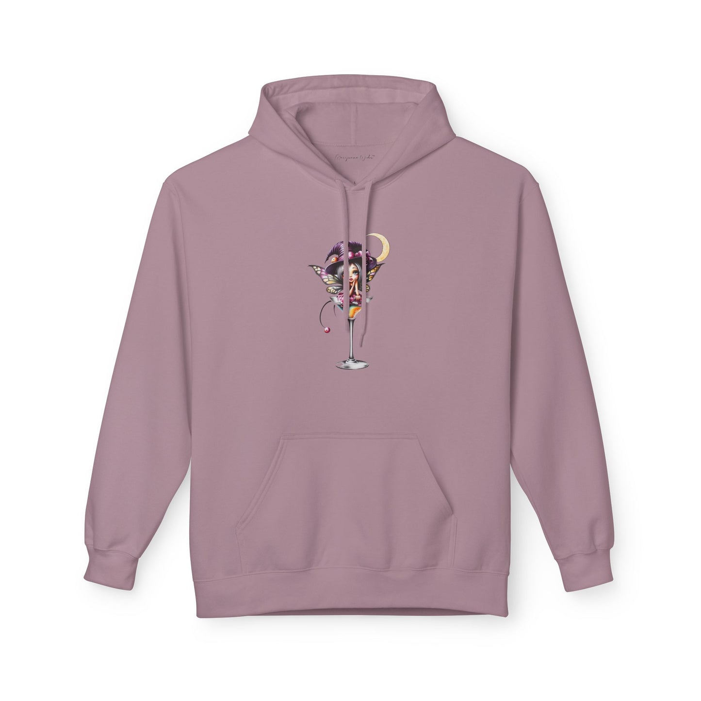 Halloween Fairy - Martini Bath Graphic Unisex Hoodie — Retro Cocktail Illustration