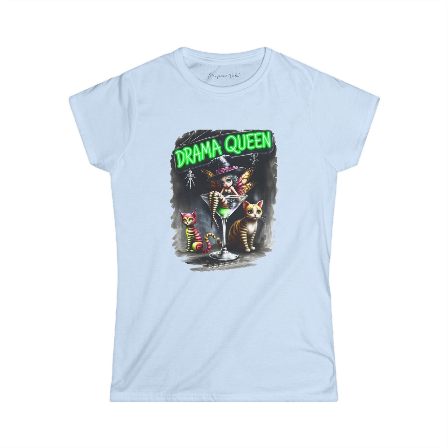 Halloween Fairy - Drama Queen in a Glass - Women's Softstyle Tee - Marijuana Widow