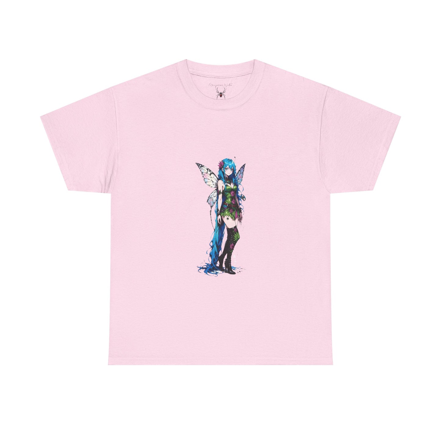 Fairy Anime Girl Graphic Tee — Blue Fantasy Illustration - Unisex T-Shirt