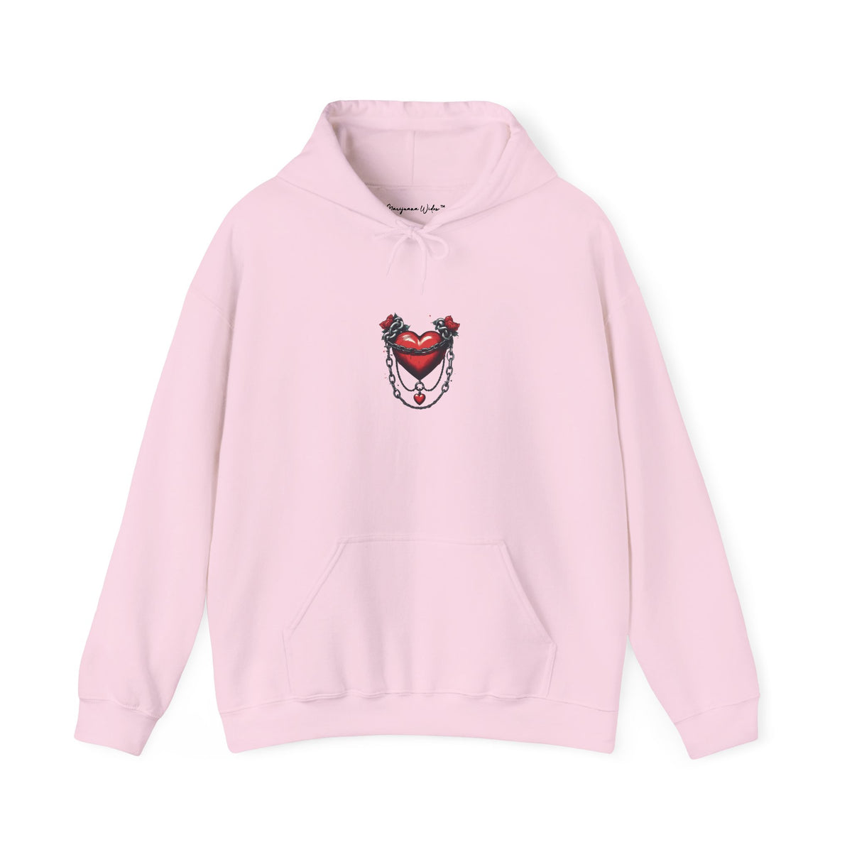 Cupid Girl Heart Necklace Hoodie – Cute Romantic Graphic Unisex Sweatshirt - Marijuana Widow