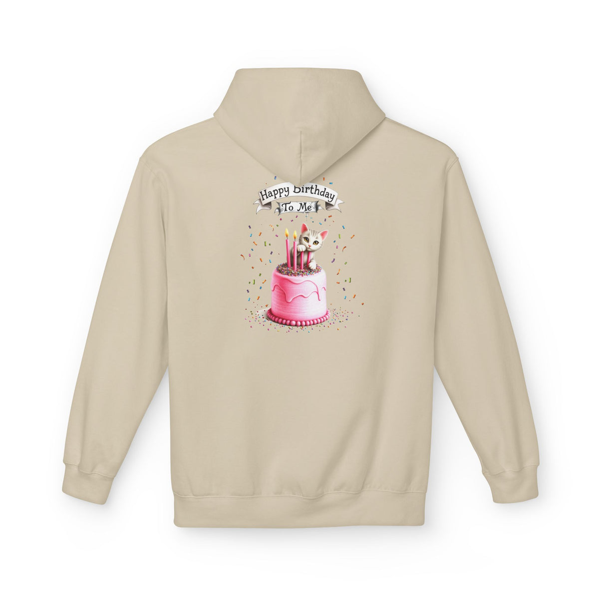 Fairy Butterfly - Happy Birthday to Me - Unisex Hoodie - Fairy and Cat with a Birthday Cake Sweatshirt - Marijuana Widow