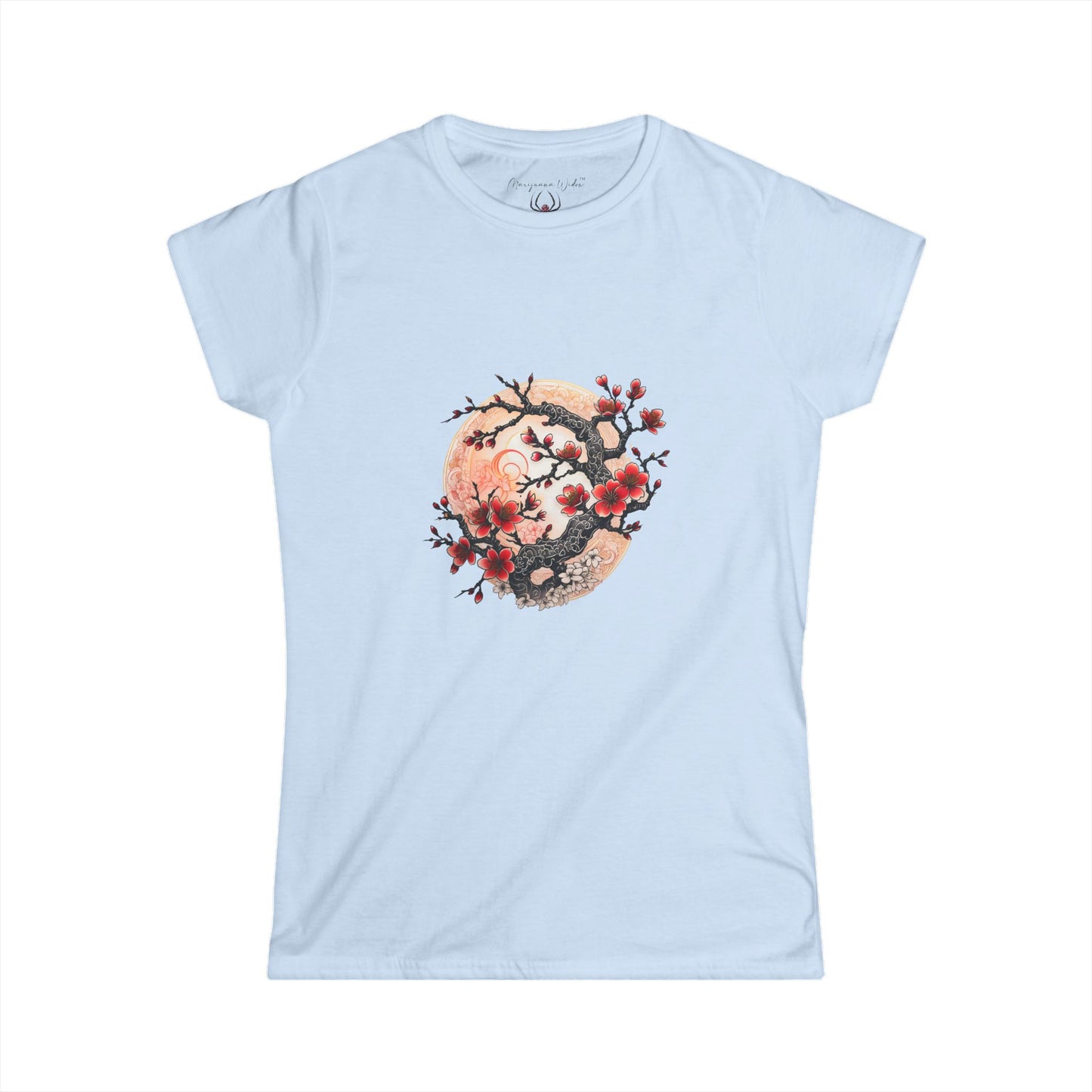 Cherry Blossom Yin Yang Tee — Floral Japanese Moon Graphic Shirt
