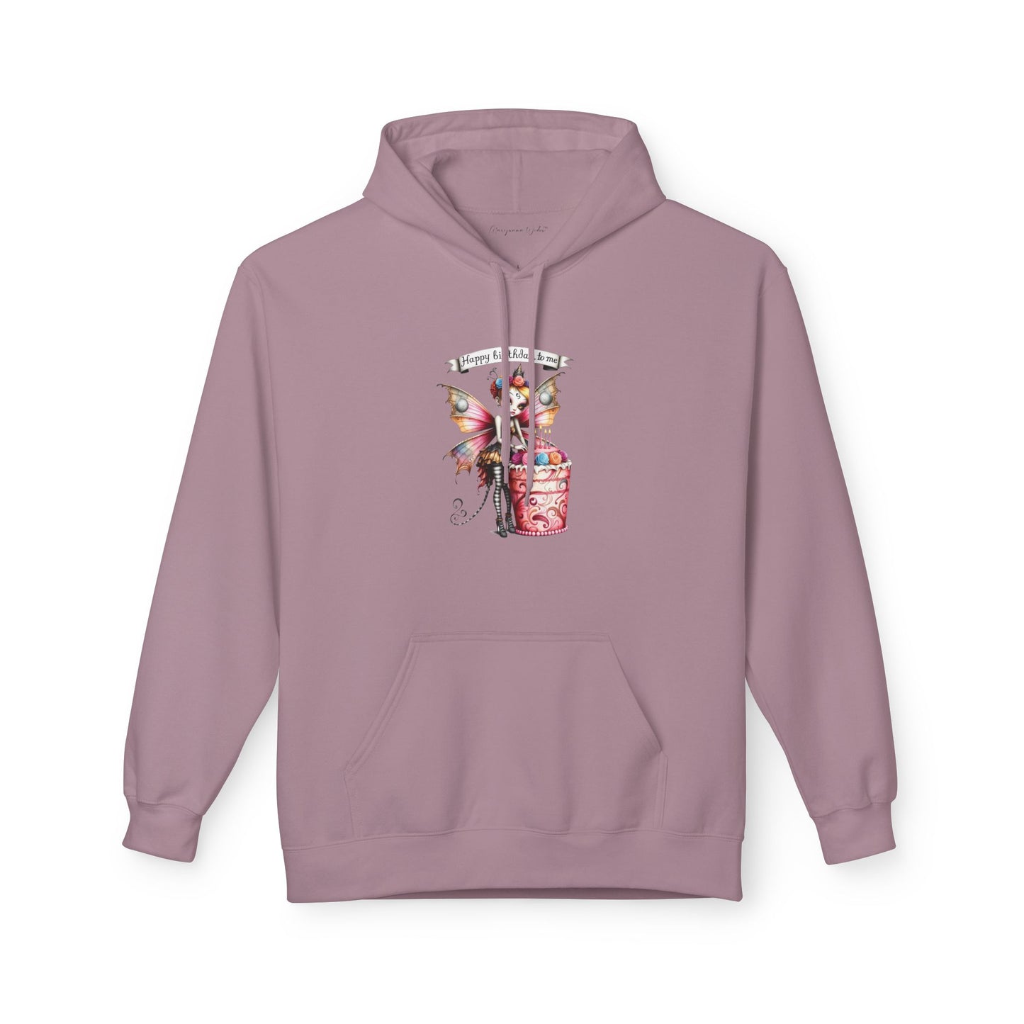 Fairy Butterfly - Happy Birthday to Me - Unisex Hoodie - Fairy and Cat with a Birthday Cake Sweatshirt