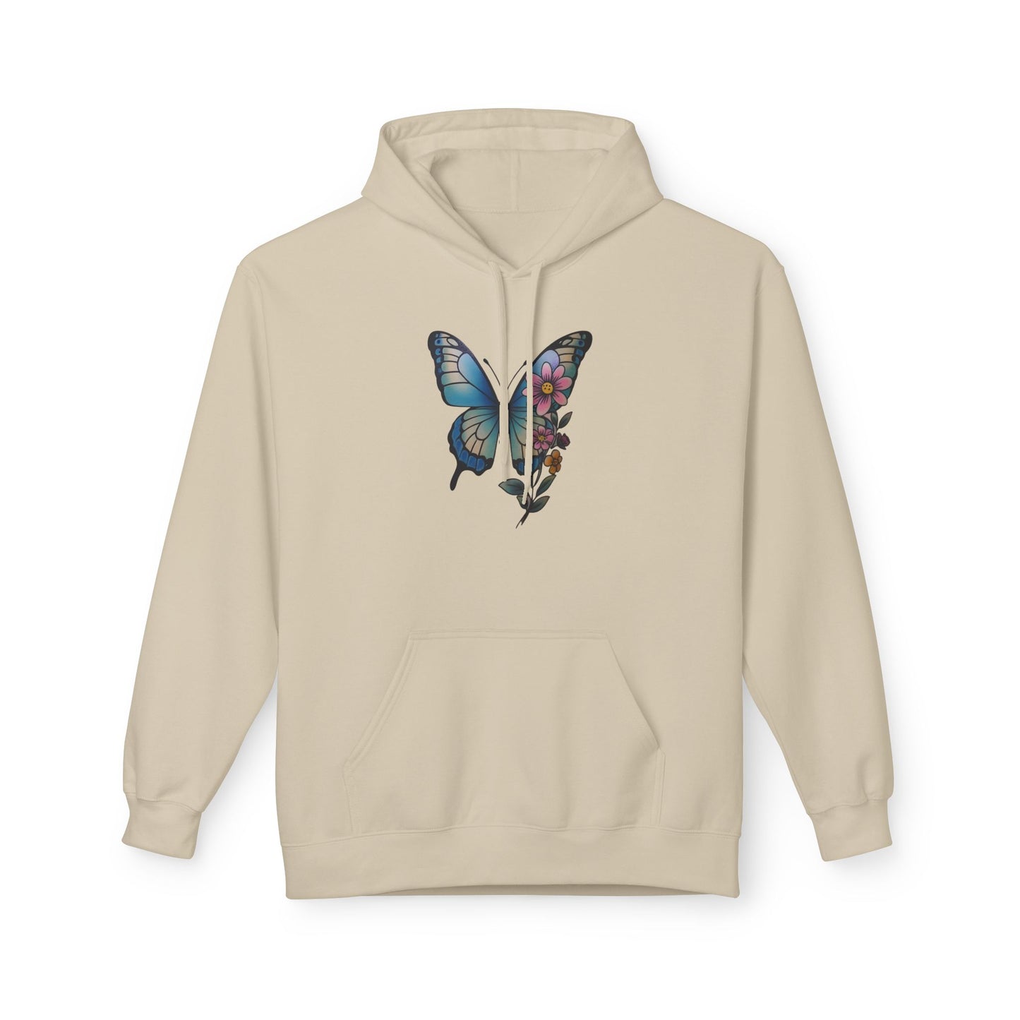 Butterfly Floral Hoodie — Women's Nature-Inspired Pullover