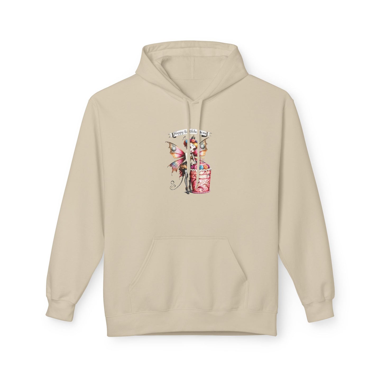 Fairy Butterfly - Happy Birthday to Me - Unisex Hoodie - Fairy with a Birthday Cake Sweatshirt - Marijuana Widow
