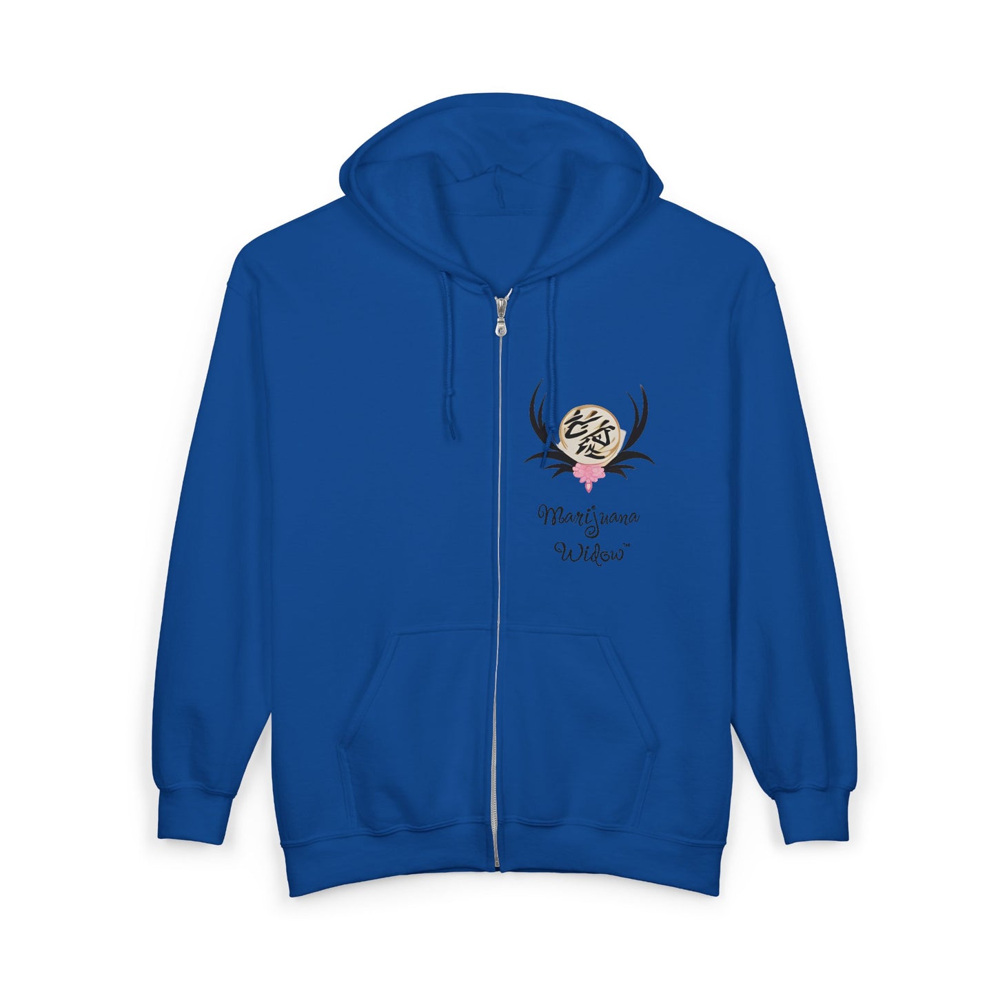 Dragon Sakura Zip Hoodie — Japanese Floral Dragon Full-Zip Unisex Sweatshirt