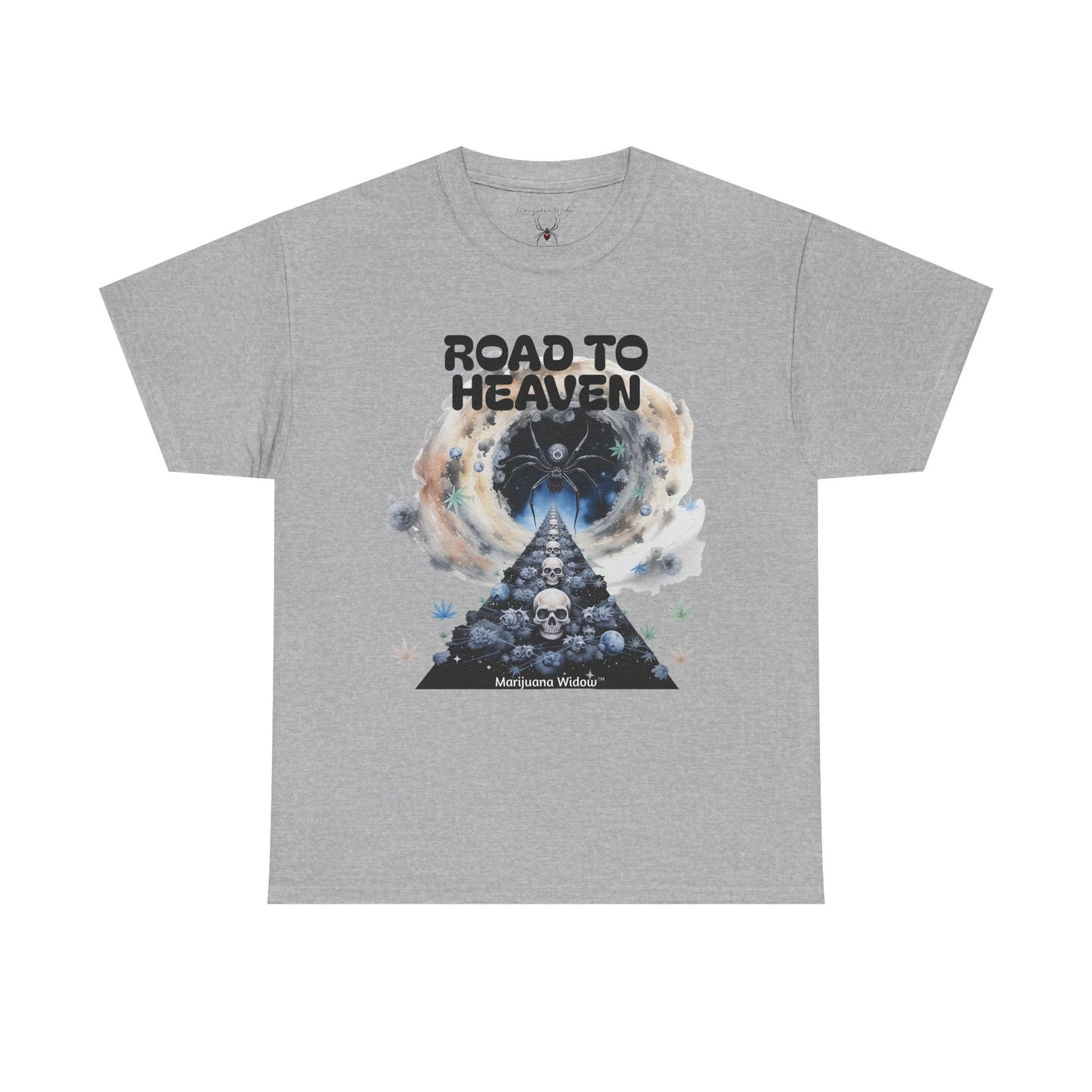 Road to Heaven Marijuana Tee — Diamond, Skull & Leaf Graphic - Unisex T-shirt