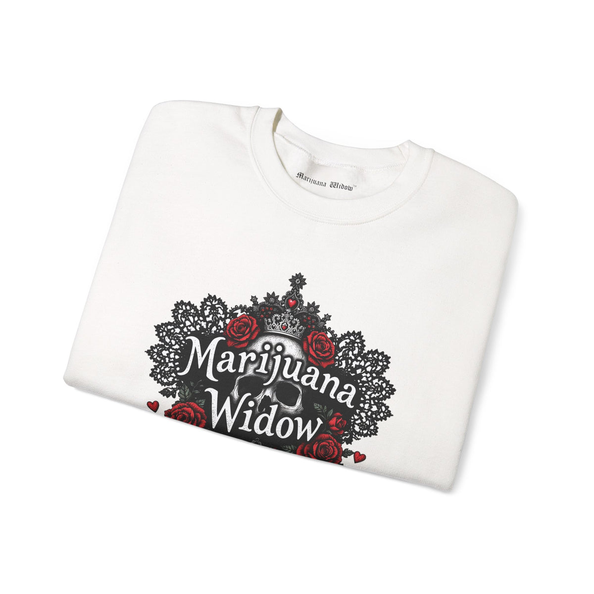 Marijuana Widow "Love My Skulls" Floral Crewneck Sweatshirt - Marijuana Widow