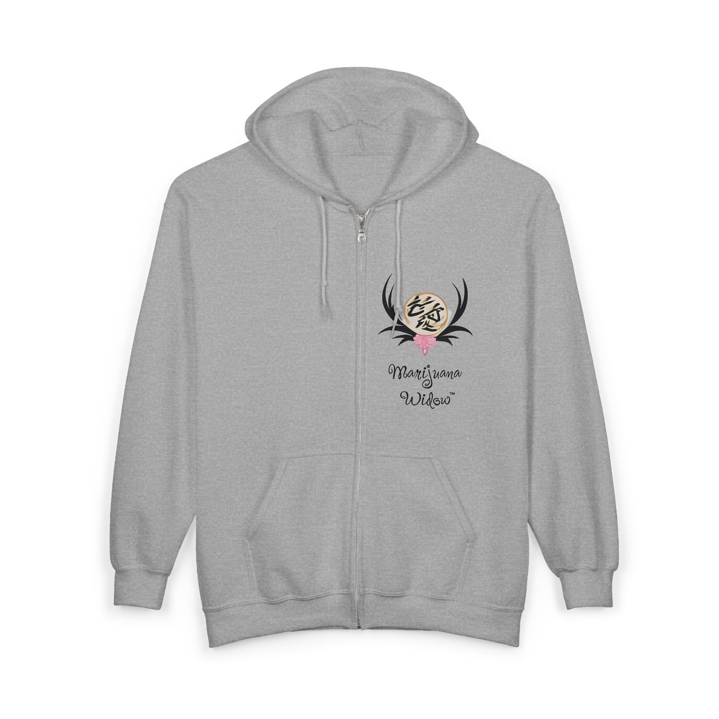 Dragon Sakura Zip Hoodie — Japanese Floral Dragon Full-Zip Unisex Sweatshirt