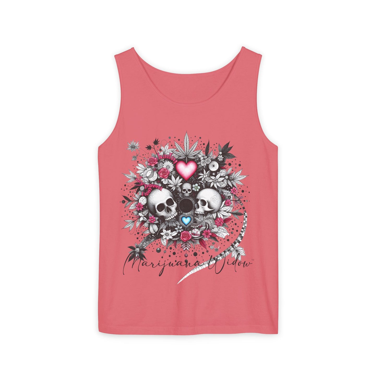 Skull & Roses Tank Top — Romantic Gothic Floral Graphic - Unisex Tank Top