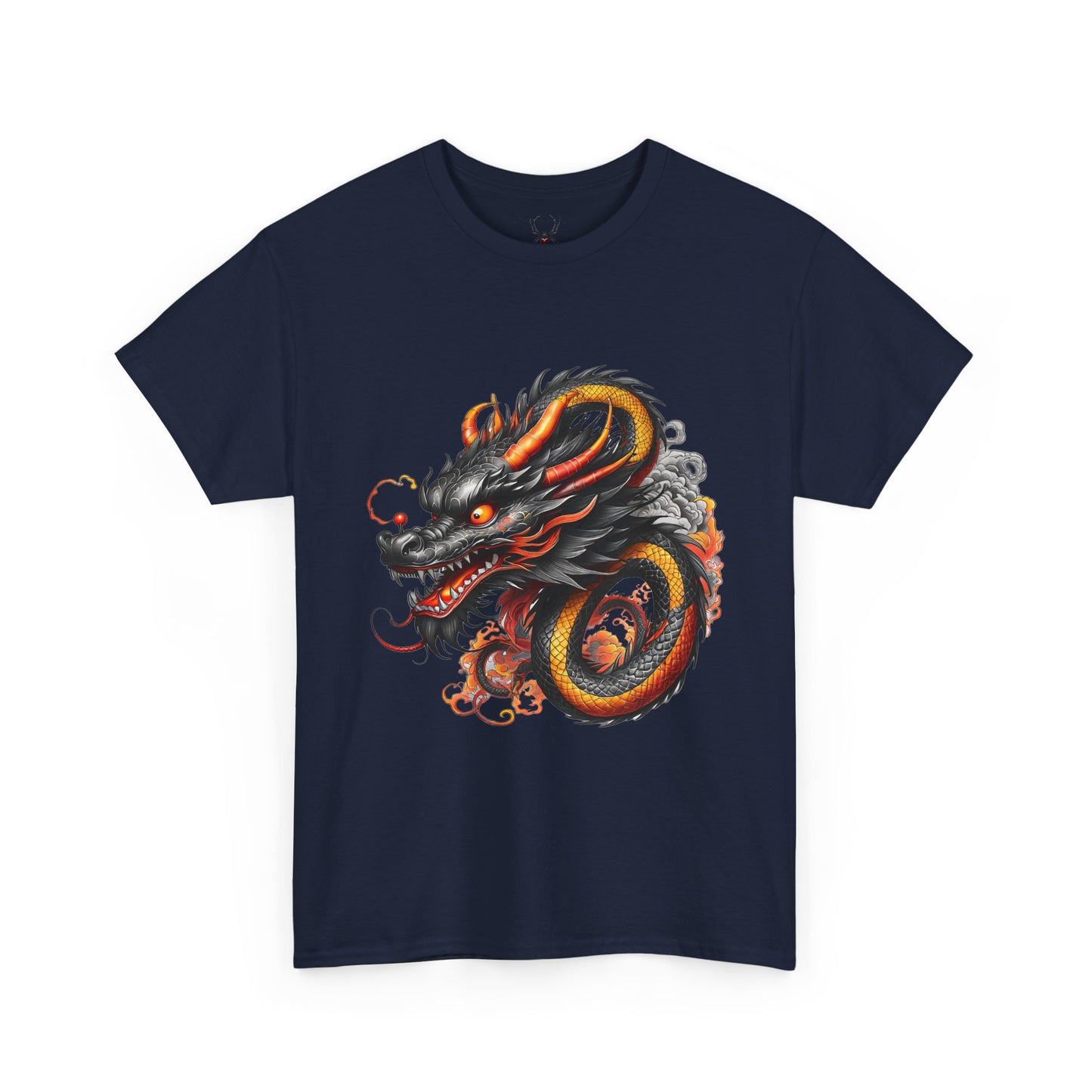 Dragon Head Graphic Tee - Fiery Asian Mythology Design - Unisex T-Shirt
