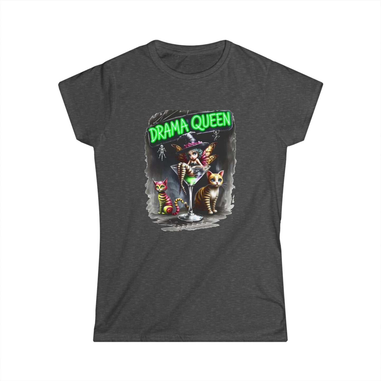 Halloween Fairy - Drama Queen in a Glass - Women's Softstyle Tee - Marijuana Widow