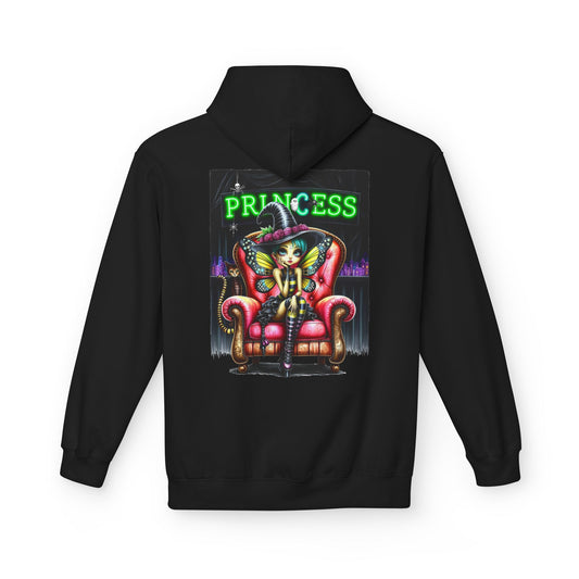 Princess Witch Hoodie — Gothic Neon Throne Graphic Unisex Hoodie - Marijuana Widow