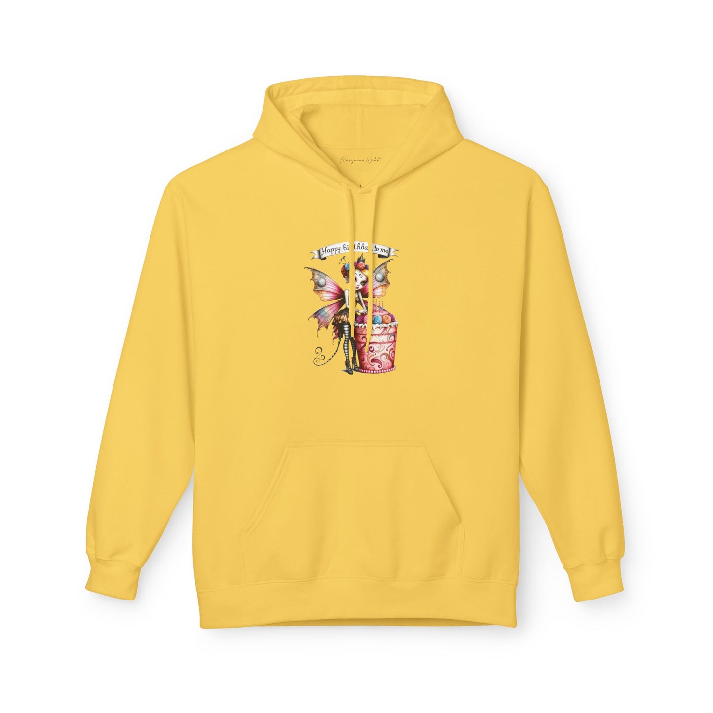 Fairy Butterfly - Happy Birthday to Me - Unisex Hoodie - Fairy and Cat with a Birthday Cake Sweatshirt