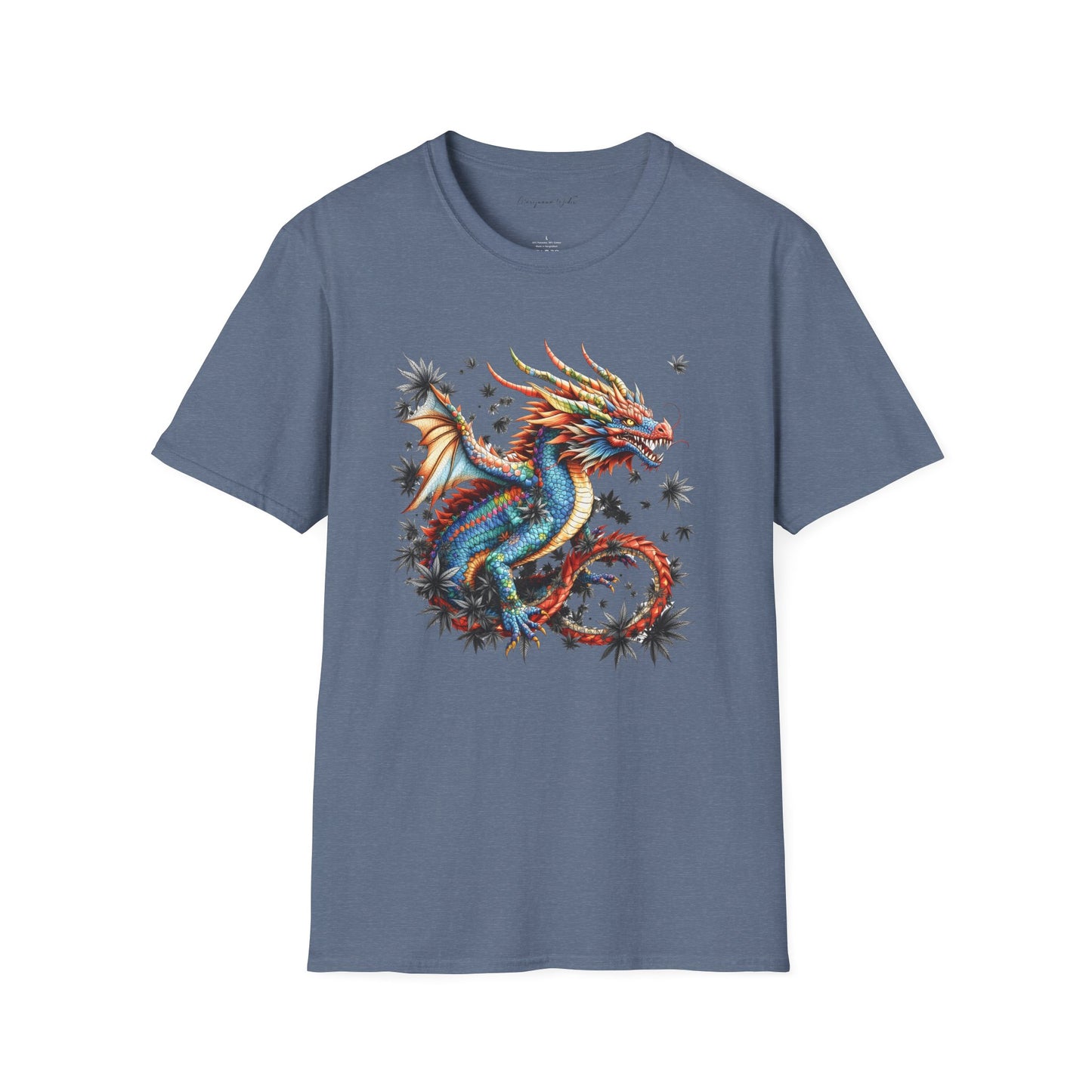 Dragon in Leaves Unisex T-Shirt — Colorful Dragon Graphic Tee