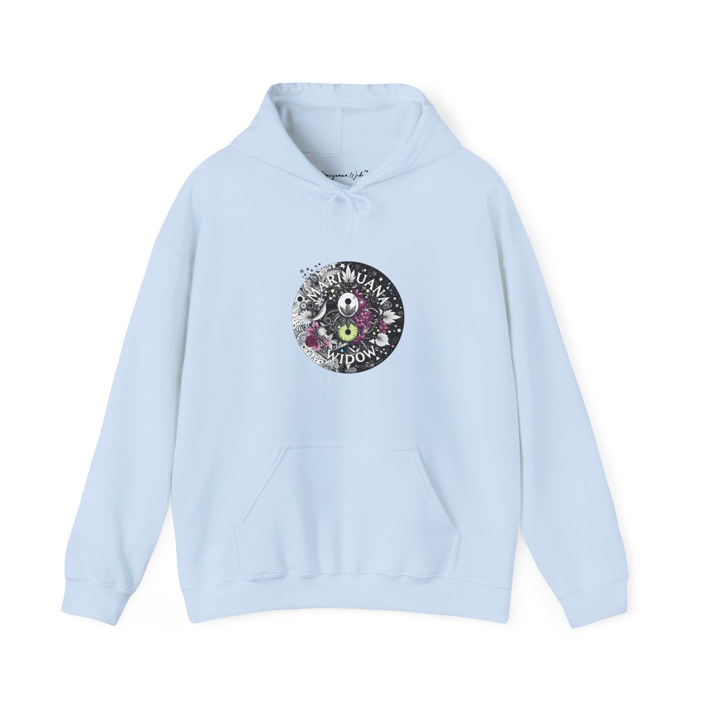 Angel Wings - Floral Skull Raven Hoodie — Gothic Boho Wings Pullover