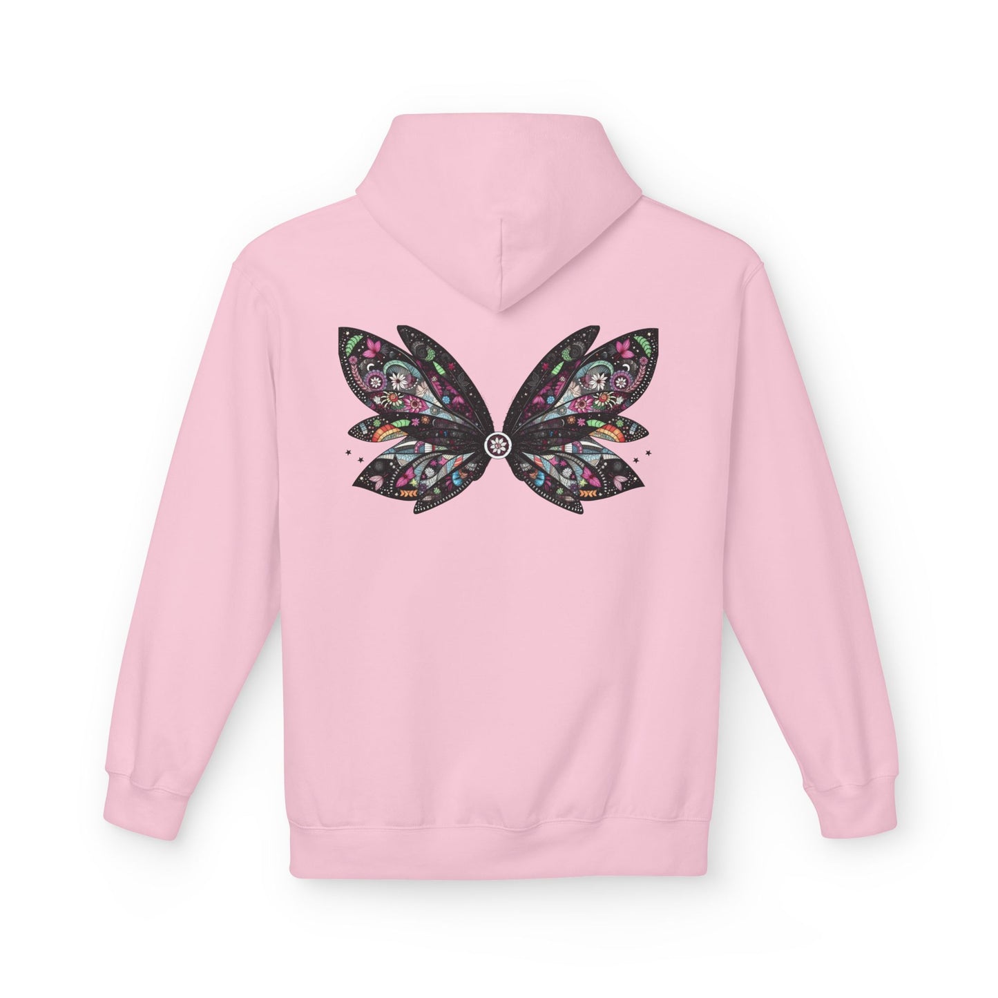 Praying for Peace - Fairy Butterfly Floral Wings Hoodie — Whimsical Butterfly Silhouette Pullover
