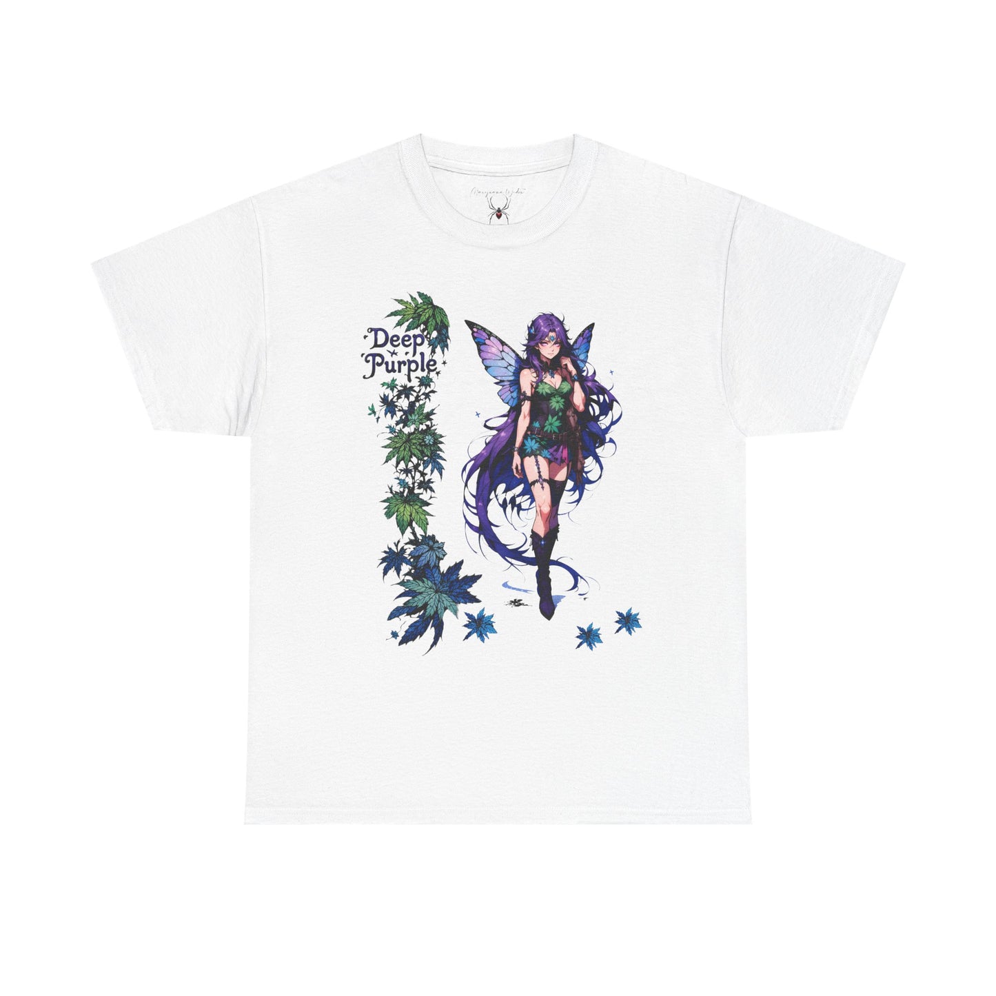 Deep Purple - Fairy Anime T-Shirt — Purple Winged Fairy Illustration