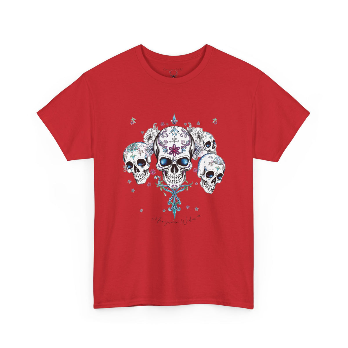 Dia de Los Muertos - Skulls - Blue Pink Green - Unisex T-shirt - Marijuana Widow