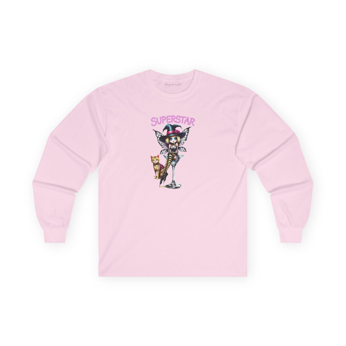 Halloween Fairy - Superstar - Fairy Witch and Cat - Unisex Long Sleeve Tee - Marijuana Widow