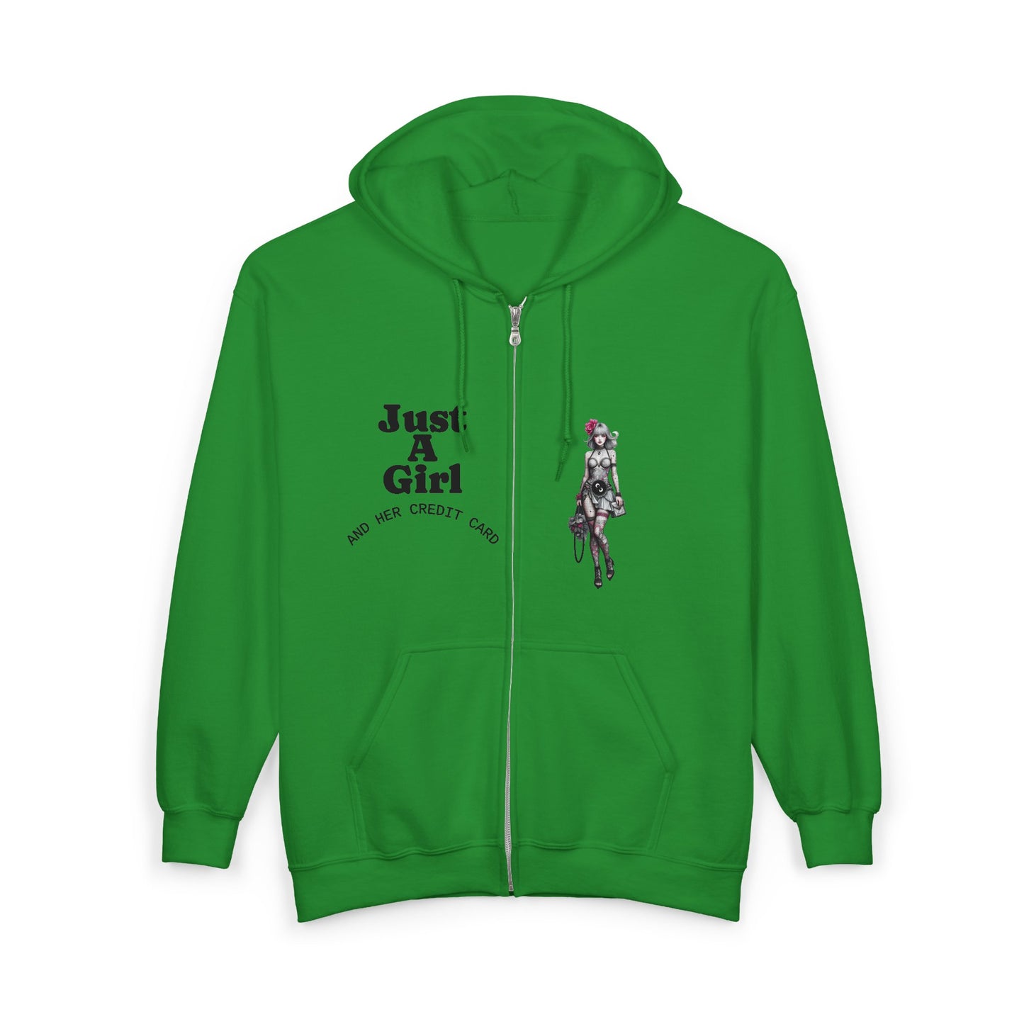 Angel Wings - Just A Girl - Graphic Full-Zip Hoodie
