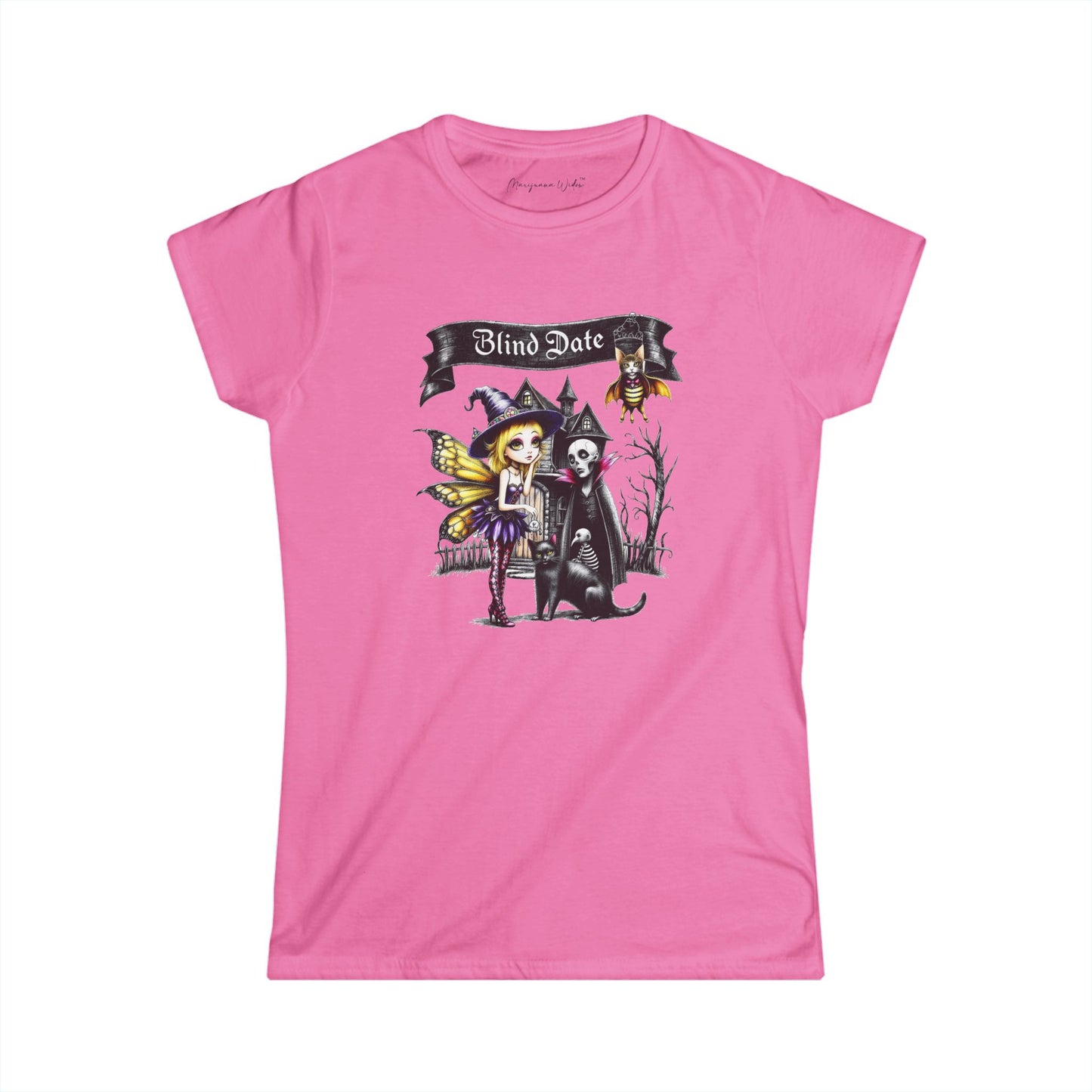 Halloween Fairy — Blind Date - Softstyle Crew Women's Tee - Marijuana Widow