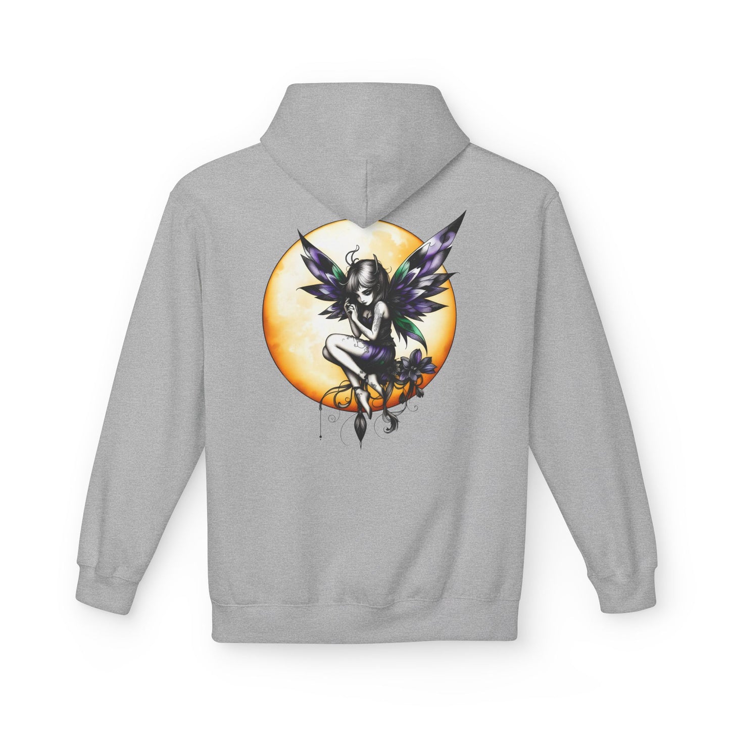 Fairy Moon Hoodie — Girl in the Moon - Fantasy Fairy with Crescent Moon Graphic