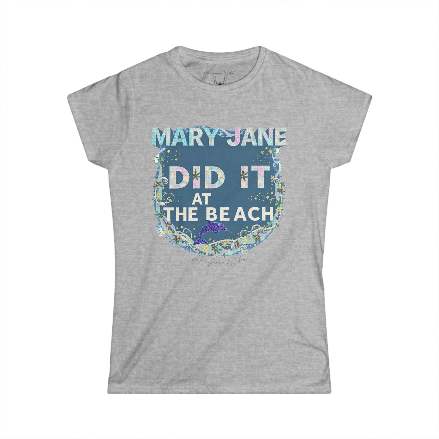 Mary Jane Did It at the Beach Again Tee — Cute Dolphin Graphic Women's Shirt