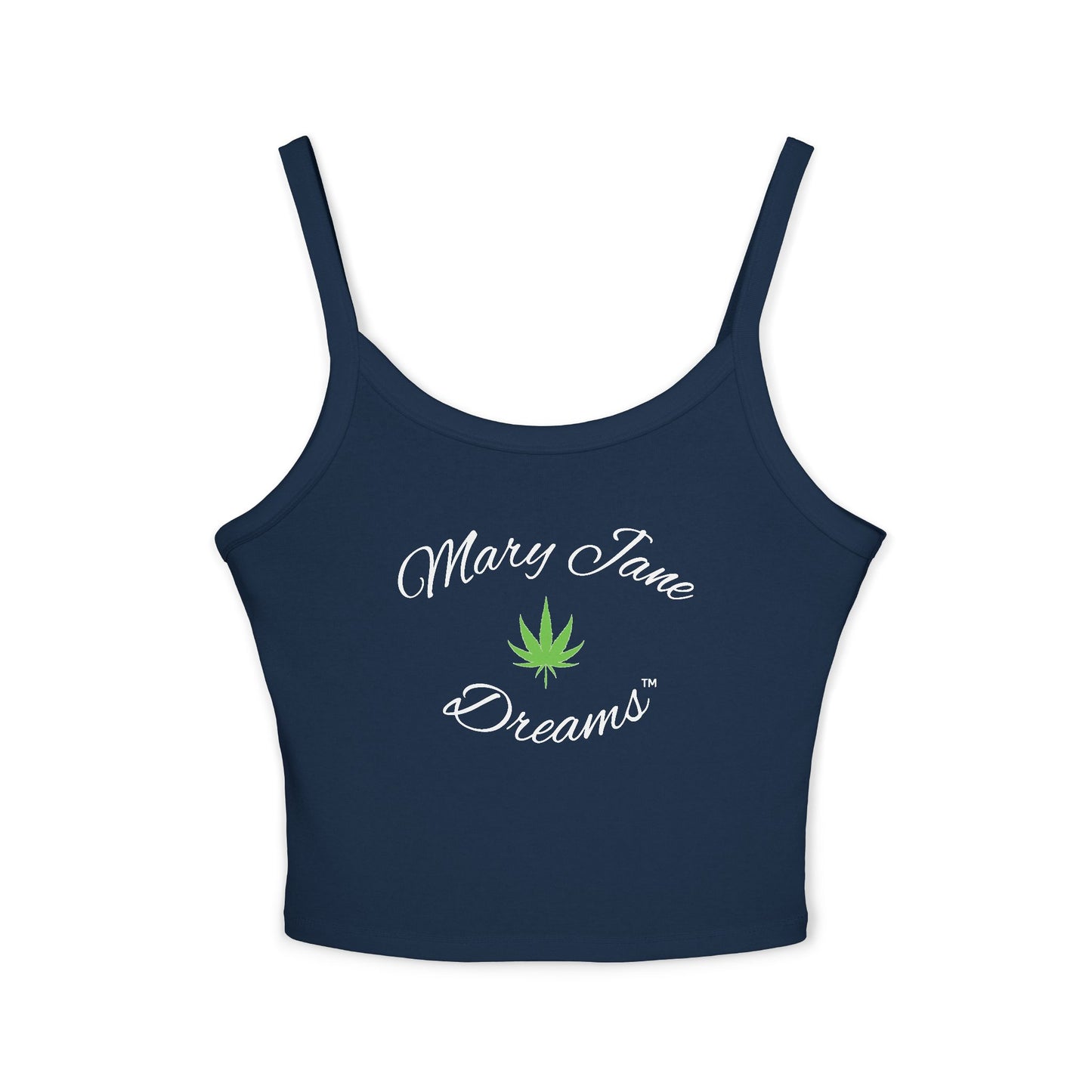 Mary Jane Dreams Tank Top Simple Leaf — Women's Spaghetti Strap Crop