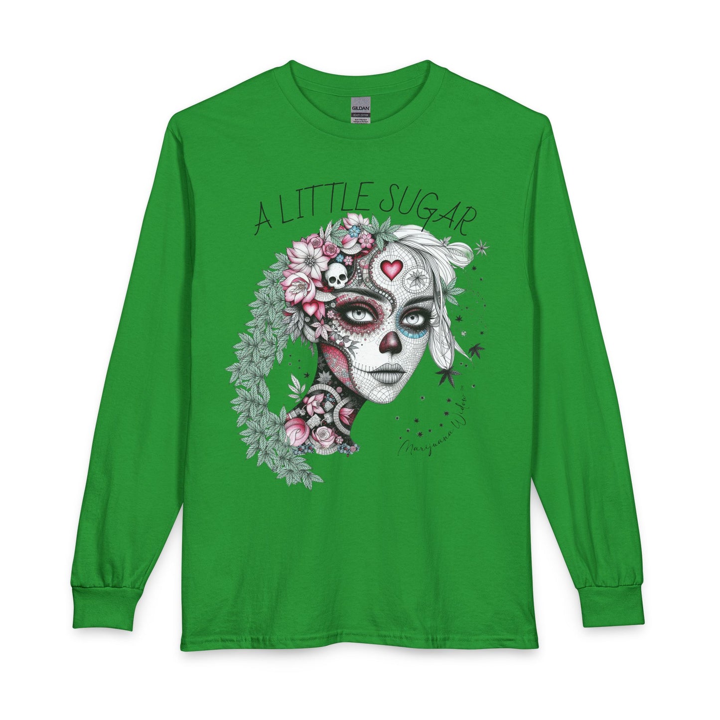 Day of the Dead Long Sleeve Tee — A Little Sugar - Skull Floral Graphic