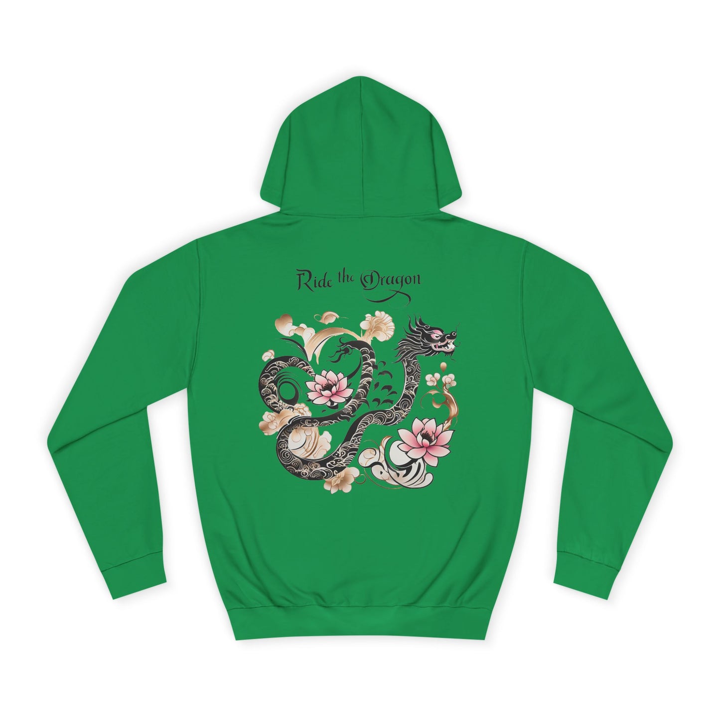 Ride the Dragon - Dragon Floral Hoodie - Japanese-Inspired Unisex Hoodie
