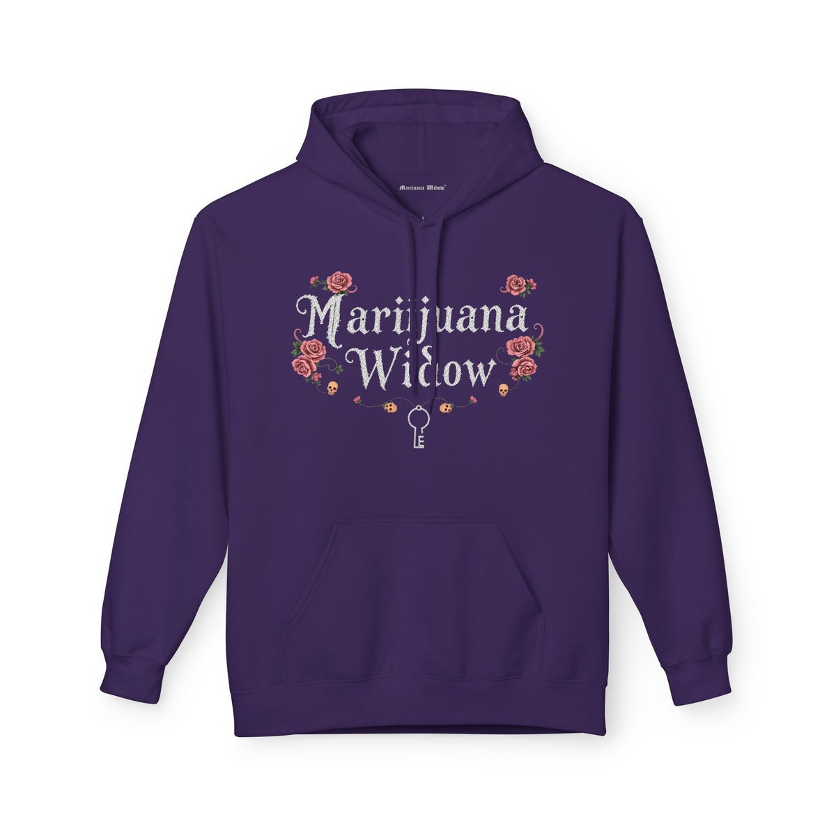 Marijuana Widow "Heart Aperture" - Pink Rose with Lace and Skulls Floral Hoodie - Marijuana Widow