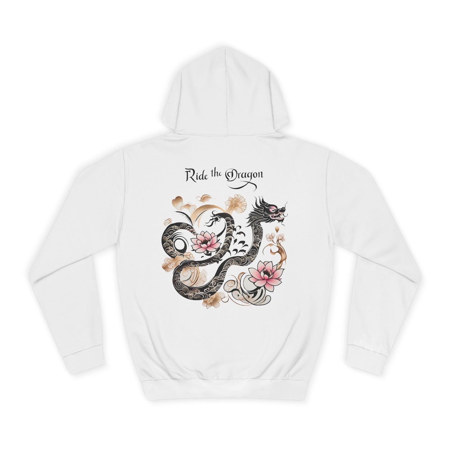 Ride the Dragon - Dragon Floral Hoodie - Japanese-Inspired Unisex Hoodie