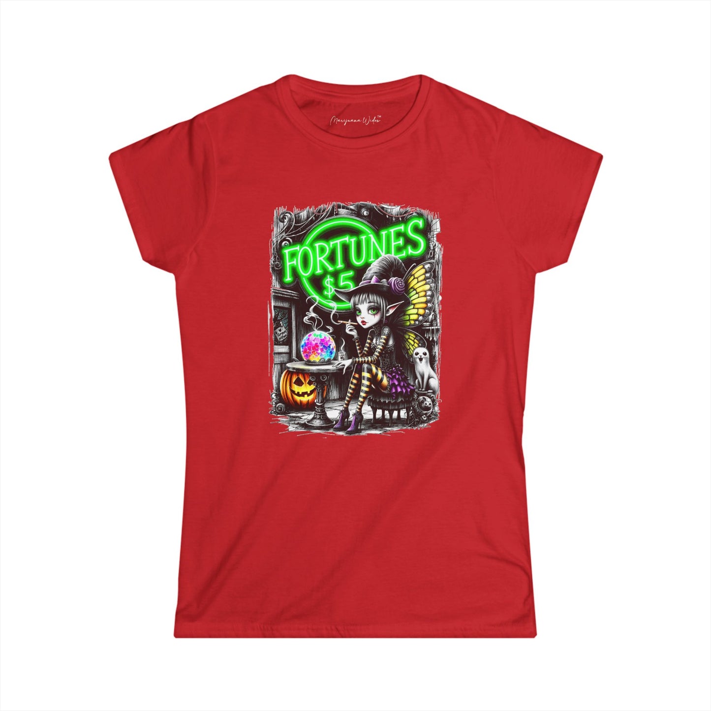 Halloween Fairy - Fortune Teller - Women's Softstyle T-Shirt - Marijuana Widow