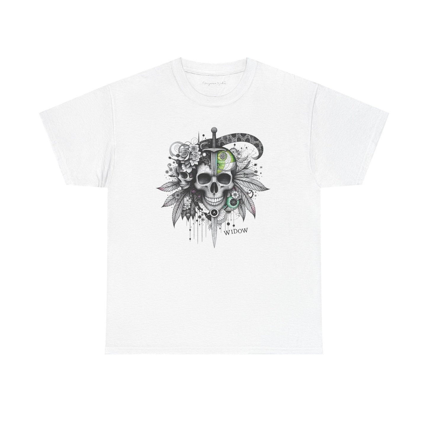 Outta My Mind - Skull Dagger Floral Tee — Gothic Skull Graphic Unisex T-Shirt